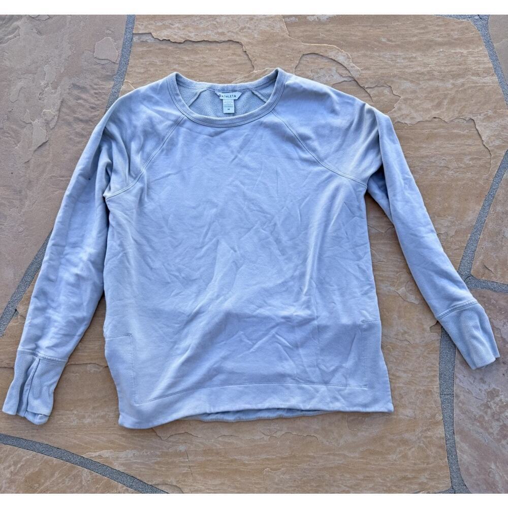 Athleta Coaster Luxe Recover Sweatshirt Large Light Green CL